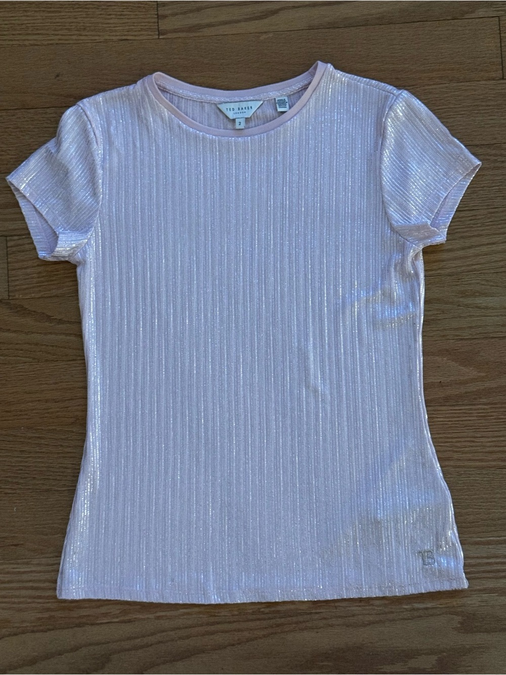 Ted Baker Shimmery Pink Short Sleeve Top